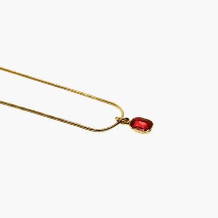 COLLANA ZIRCONE ROSSO