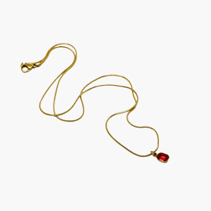 COLLANA ZIRCONE ROSSO